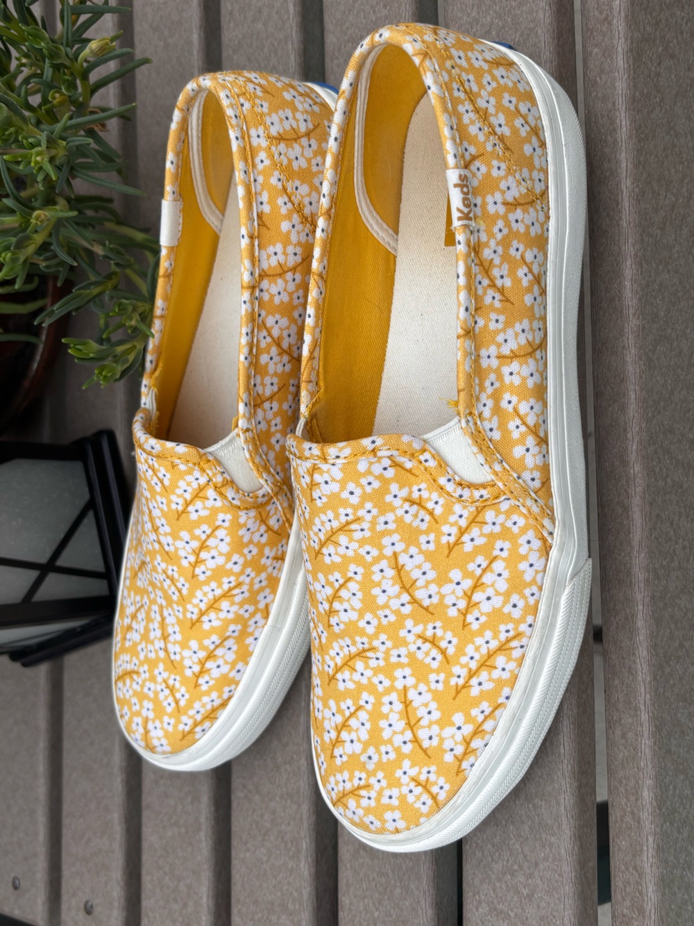 Keds Yellow Floral Slip-On Sneakers - Picture 4 of 6